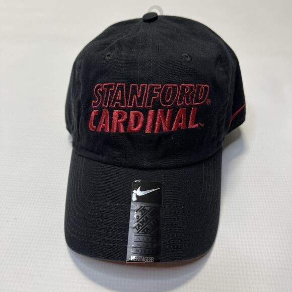 Nike Stanford Cardinal Dri Fit Heritage 86 Campus Adj Performance Hat Black NEW - Picture 1 of 8